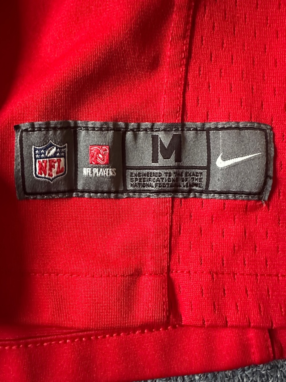 Nike Red Youth Football Jersey with White and Blue Number 12 - Picture 3 of 4